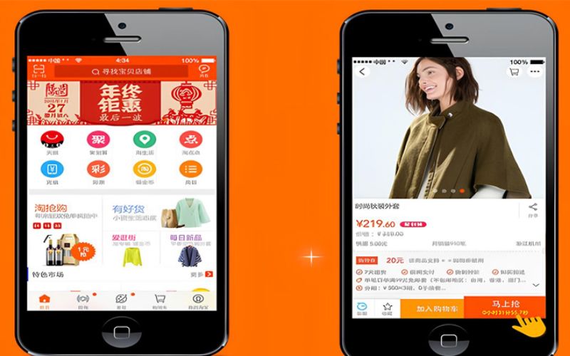 truy cập taobao bằng điện thoại